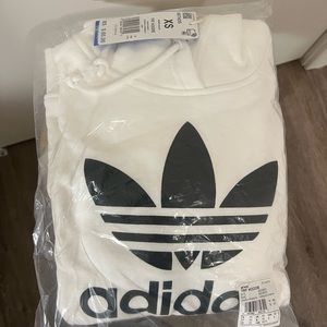 Brand new Adidas Hoodie. XS or Large Child. white and black.